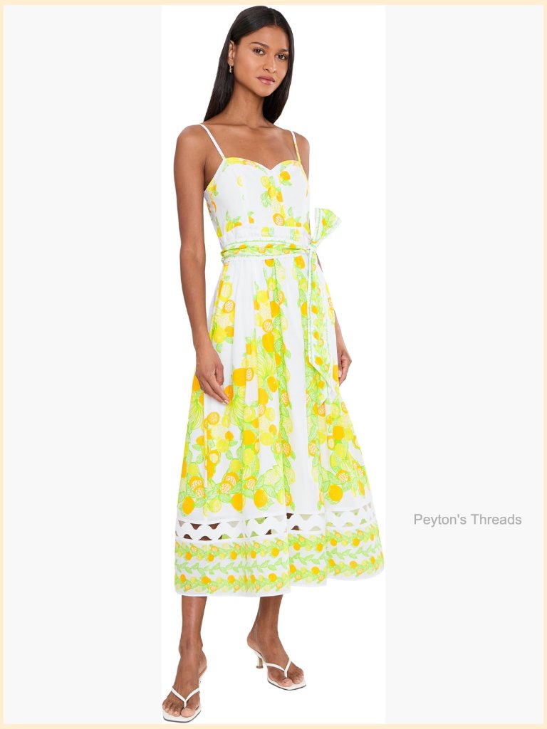 Fit And Flare Midi Dress With Adjustable Spaghetti Straps, Smocked Back, And